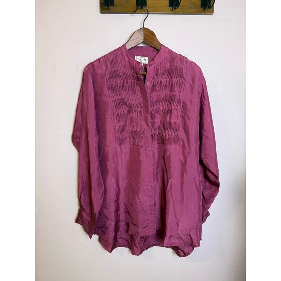 NWOT Millie Keaton Top in Plum Washed Silk Women’s Sz S - Picture 2 of 8